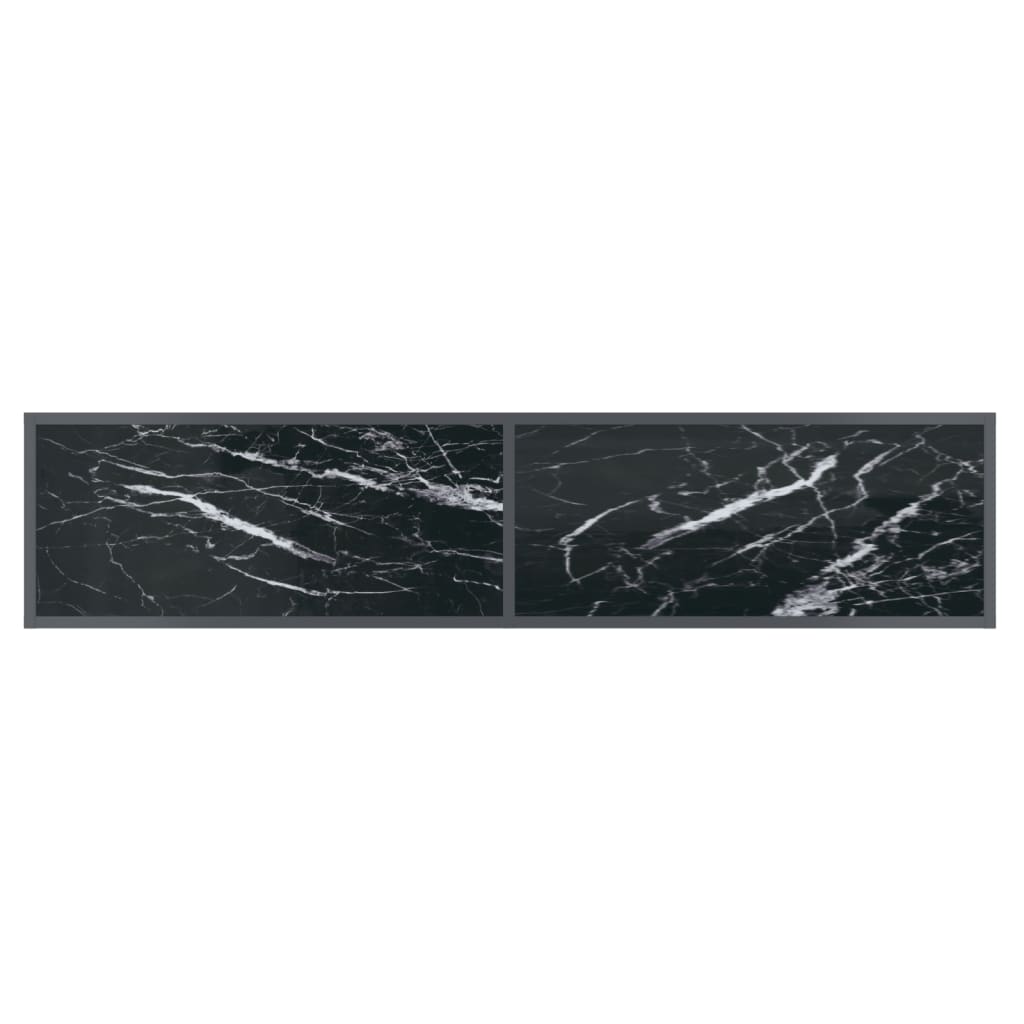 Mesa consola preto 160x35x75,5 cm vidro temperado