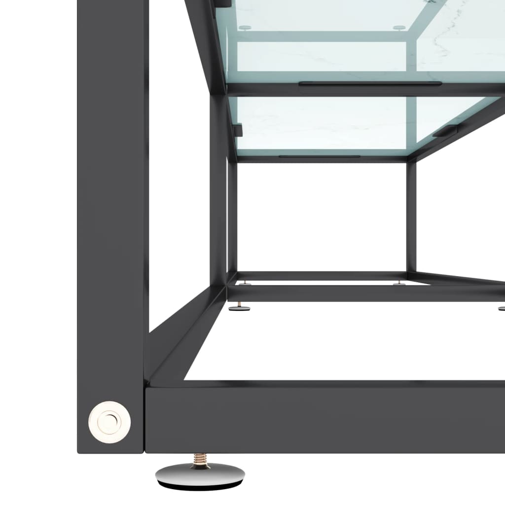 Móvel de TV 220x40x40,5 cm vidro temperado mármore branco