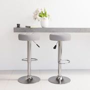 Bancos de bar 2 pcs tecido cinzento