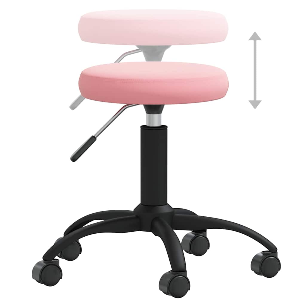Cadeira de escritório giratória veludo rosa