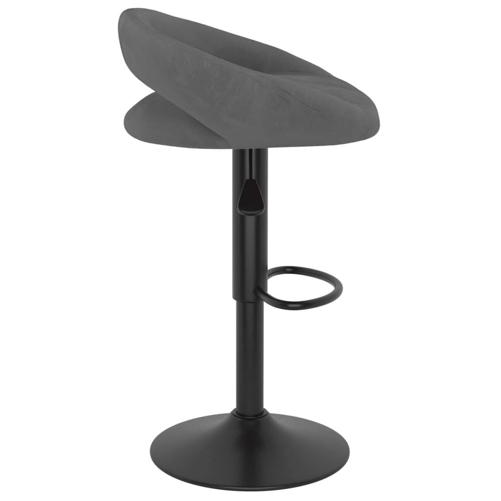 Bancos de bar 2 pcs veludo cinzento-escuro