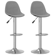 Bancos de bar 2 pcs tecido cinzento