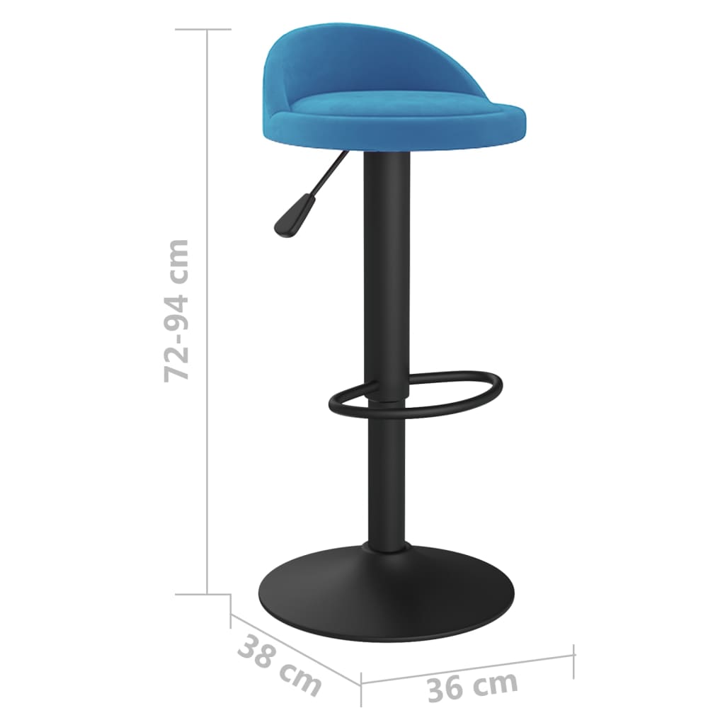 Bancos de bar 2 pcs veludo azul