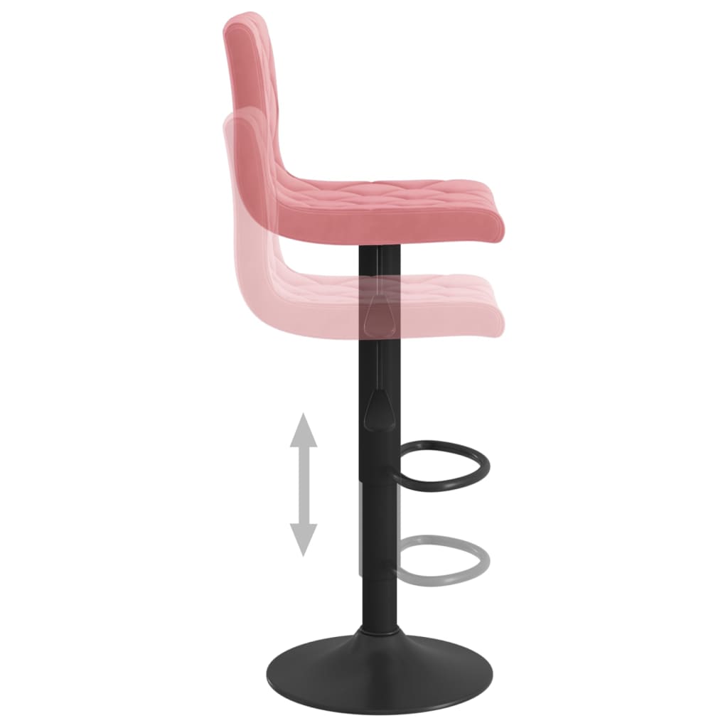 Bancos de bar 2 pcs veludo rosa