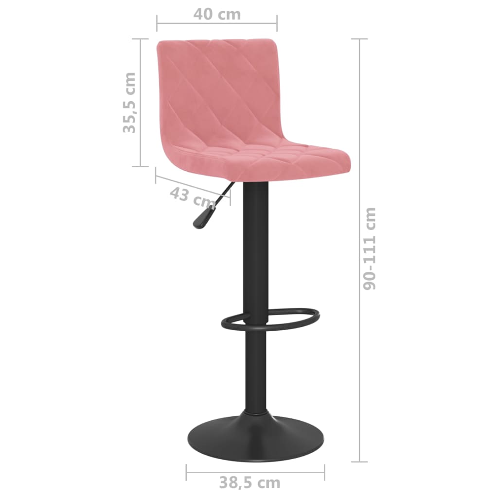 Bancos de bar 2 pcs veludo rosa