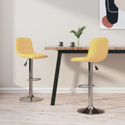 Bancos de bar 2 pcs tecido amarelo