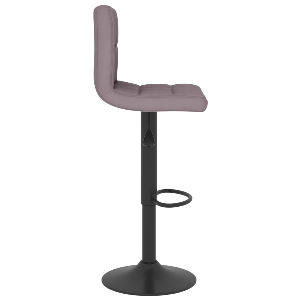 Bancos de bar 2 pcs tecido cinzento-acastanhado