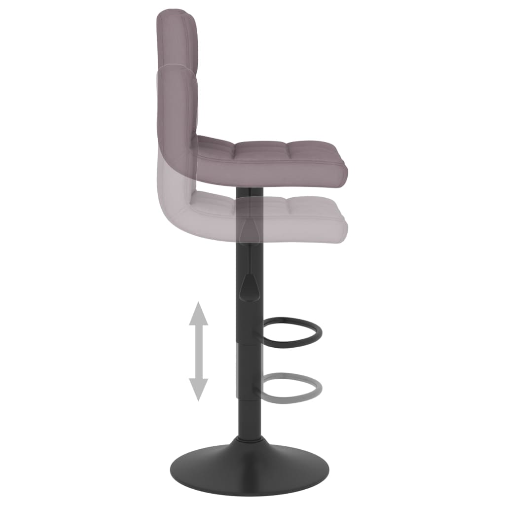 Bancos de bar 2 pcs tecido cinzento-acastanhado