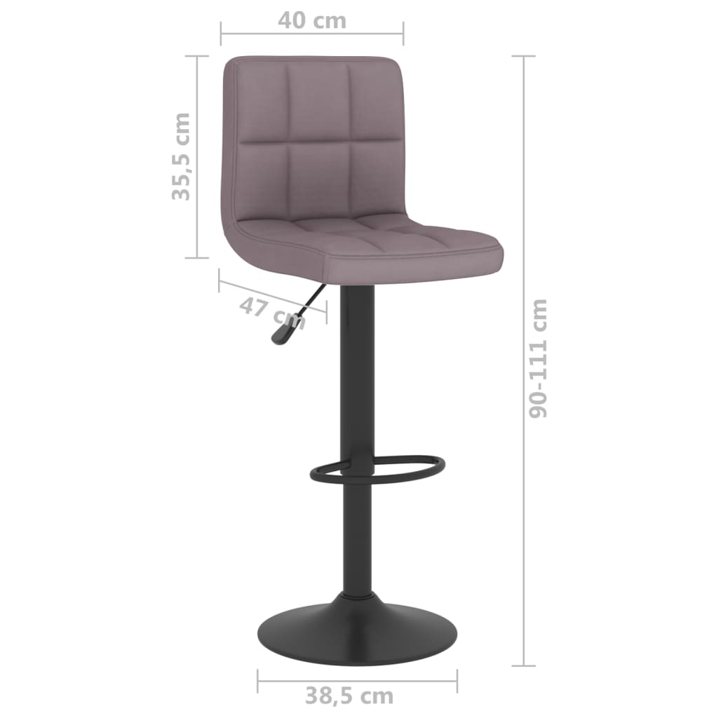 Bancos de bar 2 pcs tecido cinzento-acastanhado