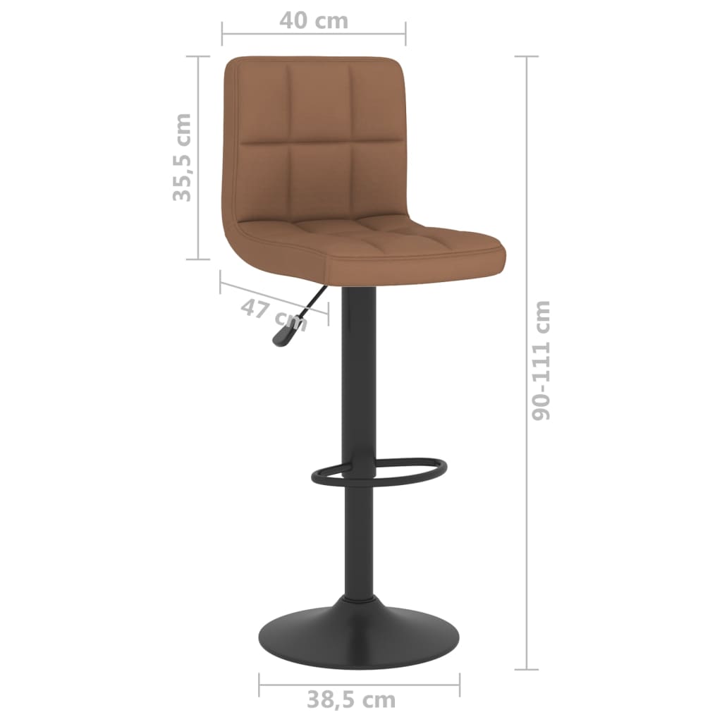 Bancos de bar 2 pcs tecido castanho