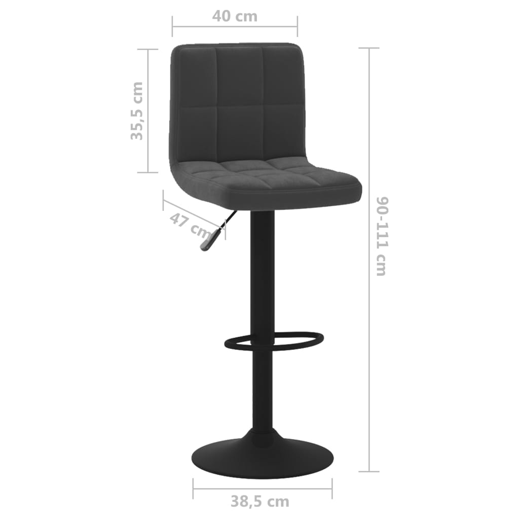 Bancos de bar 2 pcs veludo preto