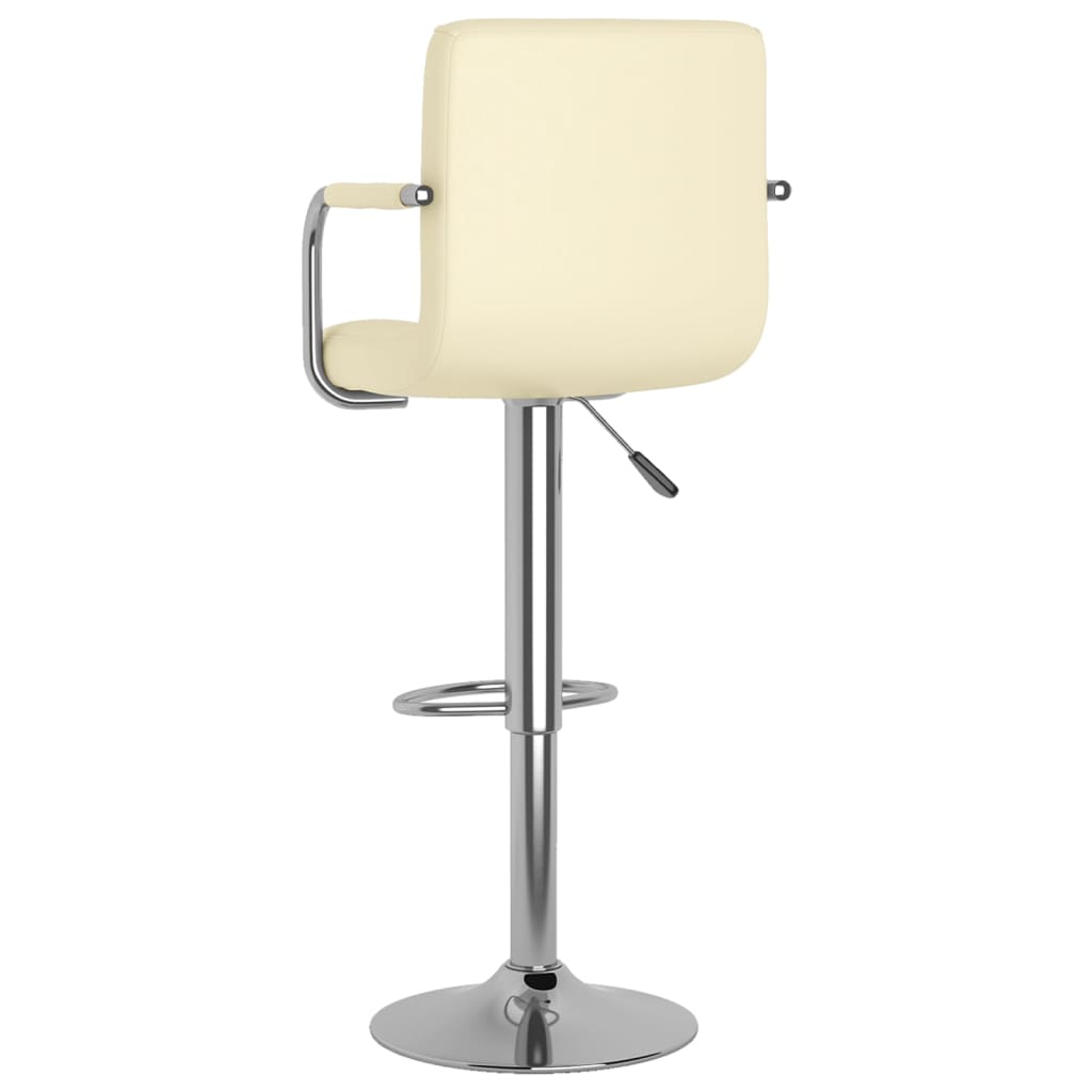 Bancos de bar 2 pcs couro artificial cor creme
