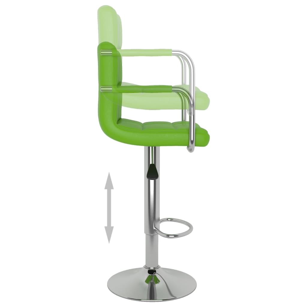 Bancos de bar 2 pcs couro artificial verde