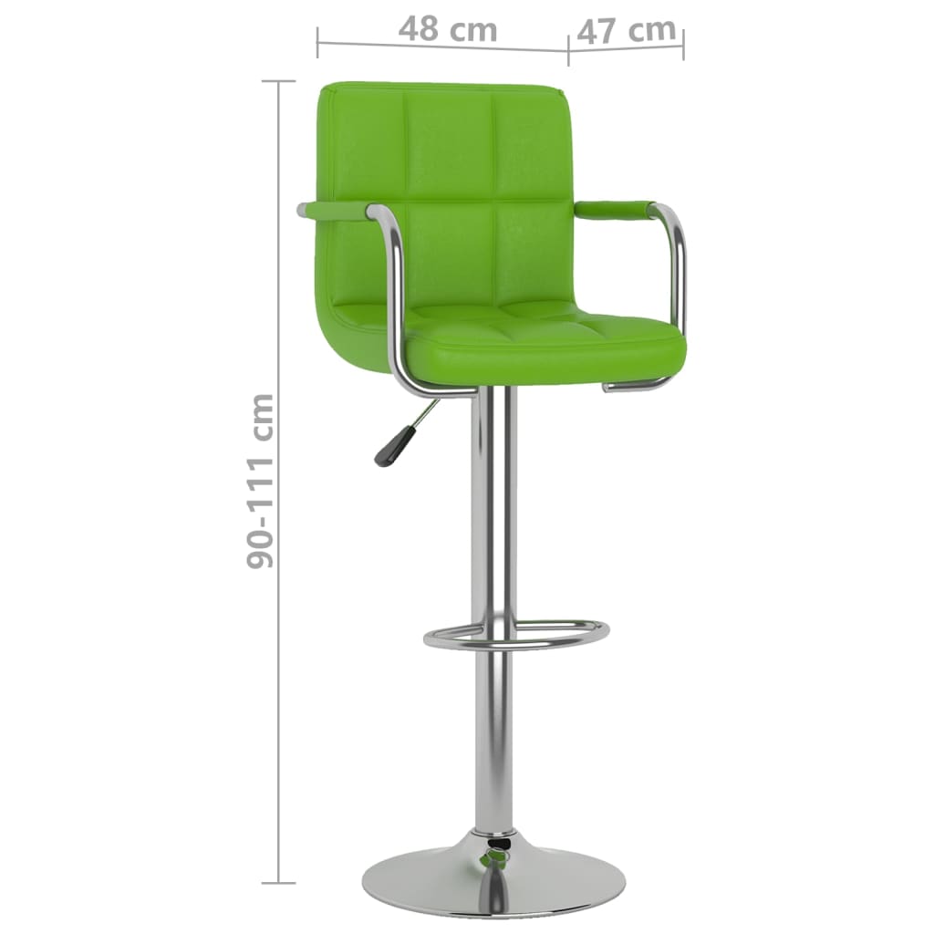 Bancos de bar 2 pcs couro artificial verde