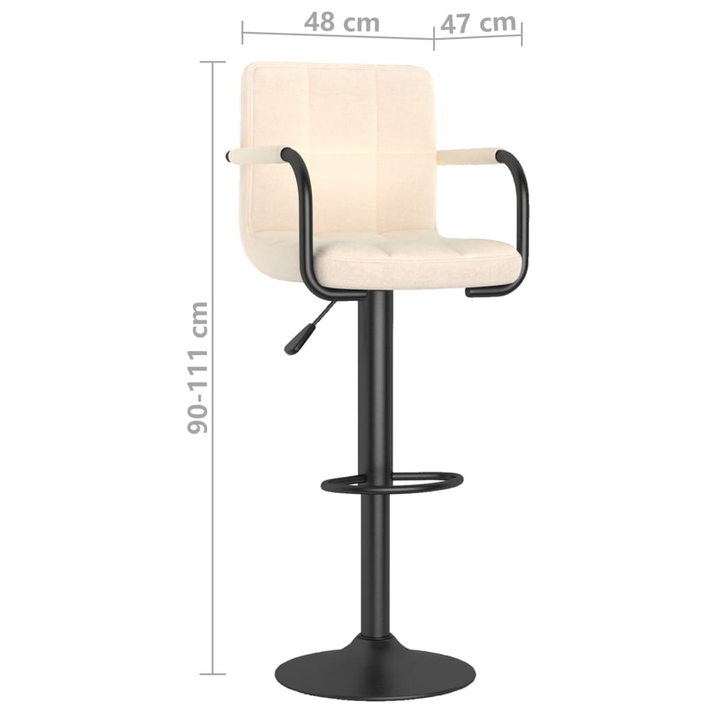 Banco de bar tecido cor creme