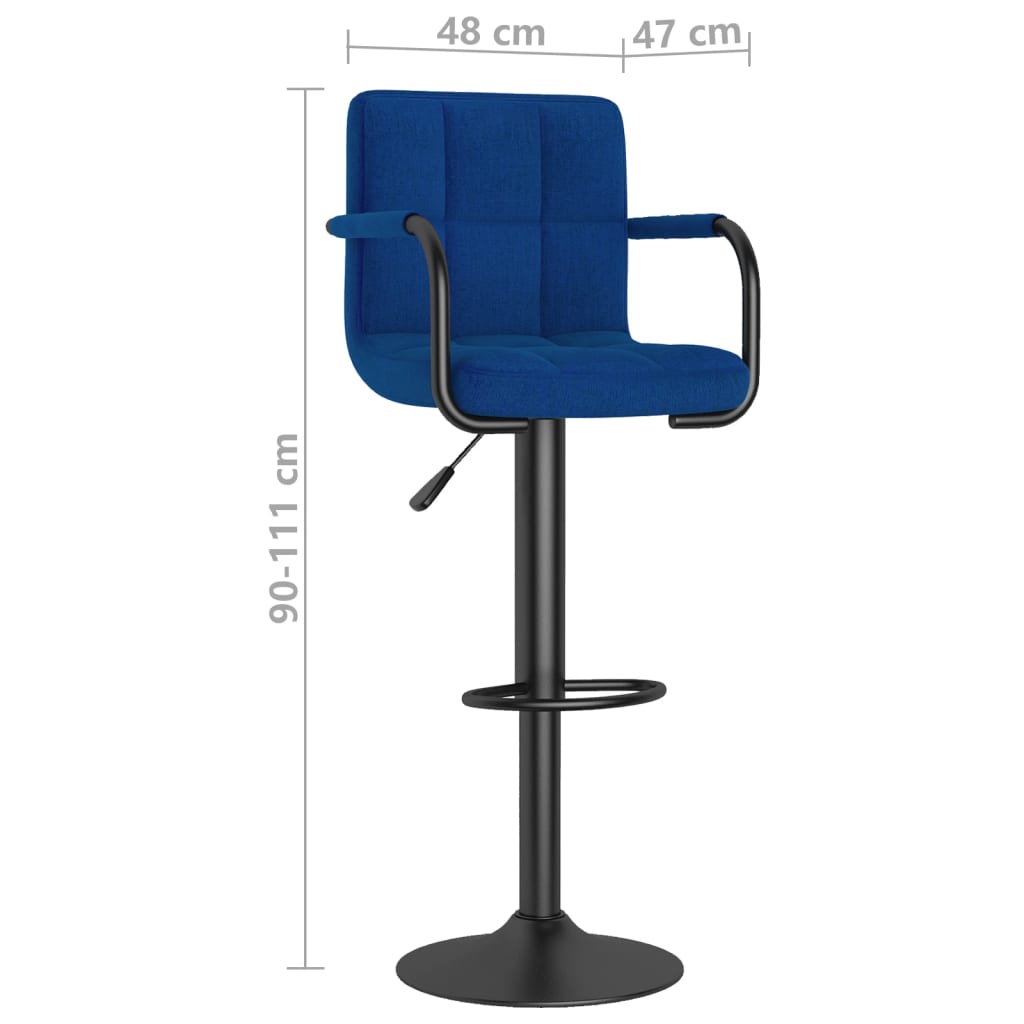 Banco de bar tecido azul