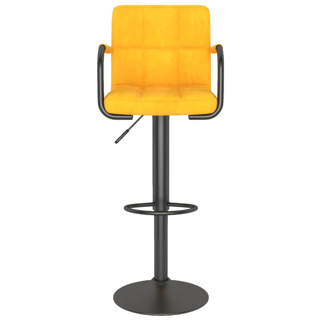 Banco de bar veludo amarelo mostarda