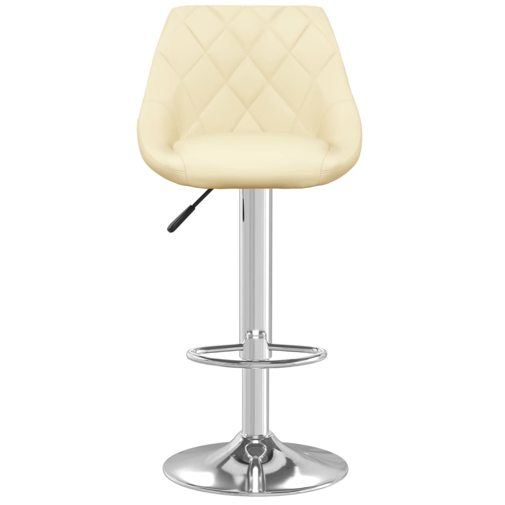Bancos de bar 2 pcs couro artificial cor creme