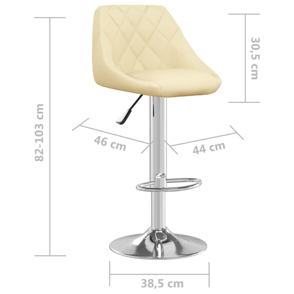 Bancos de bar 2 pcs couro artificial cor creme