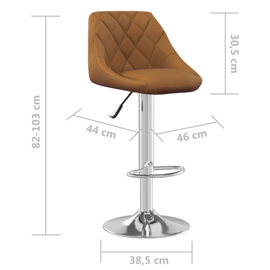 Bancos de bar 2 pcs veludo castanho