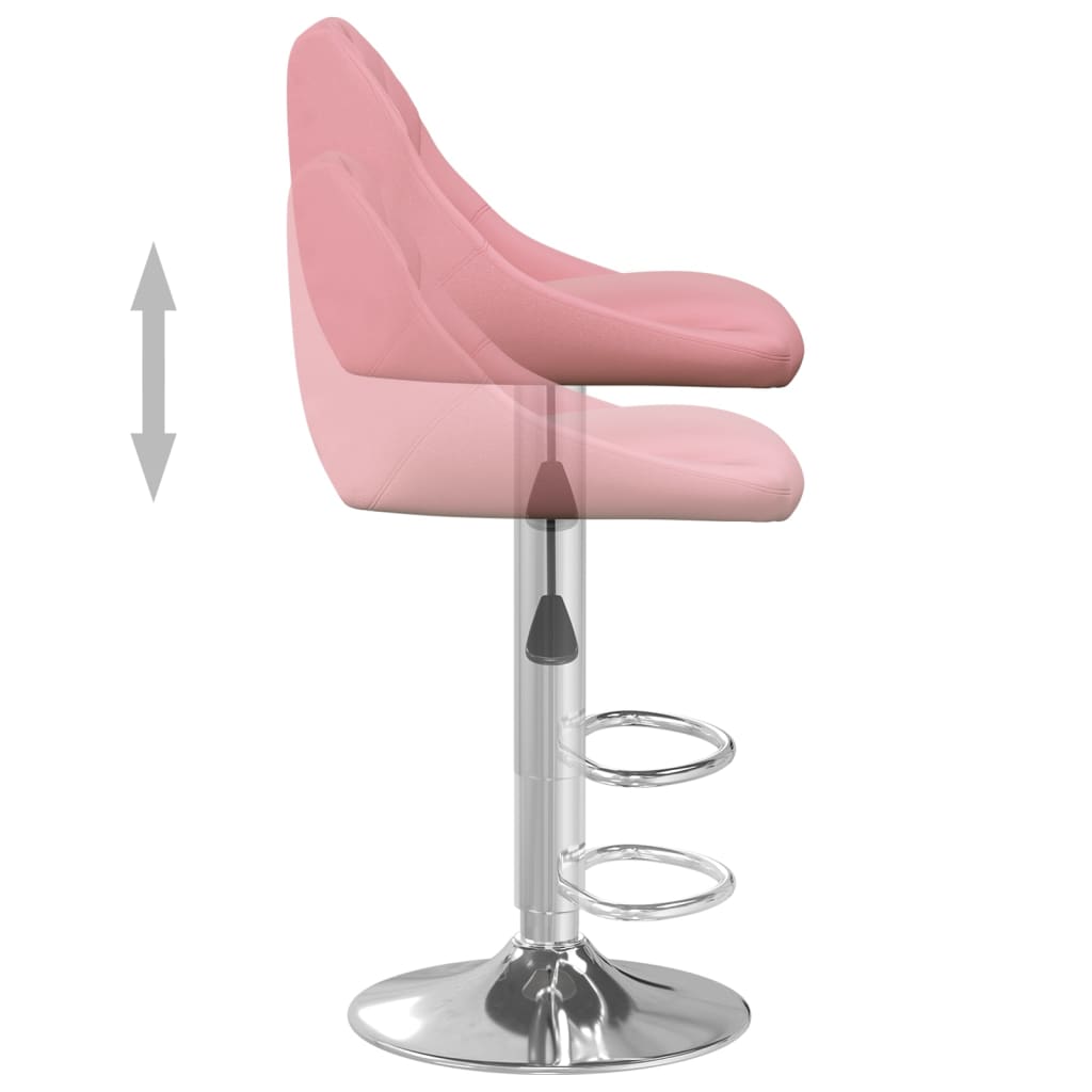 Bancos de bar 2 pcs veludo rosa