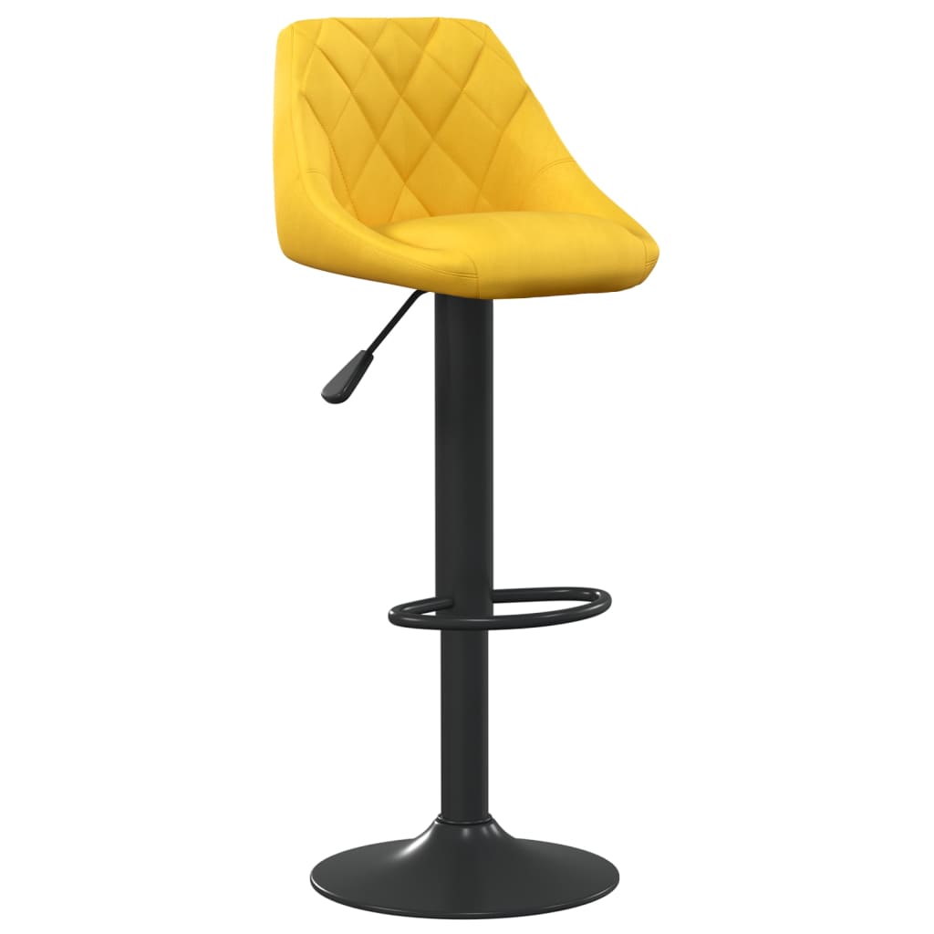 Bancos de bar 2 pcs veludo amarelo mostarda
