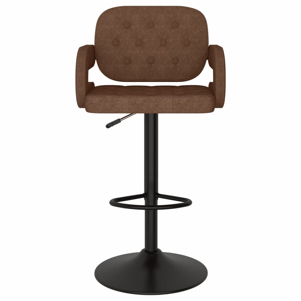 Bancos de bar 2 pcs tecido castanho