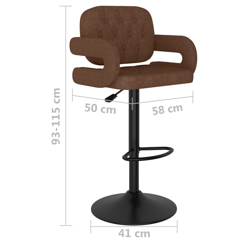 Bancos de bar 2 pcs tecido castanho
