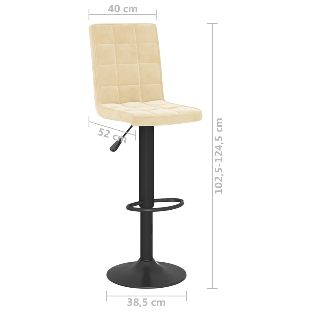 Bancos de bar 2 pcs veludo creme
