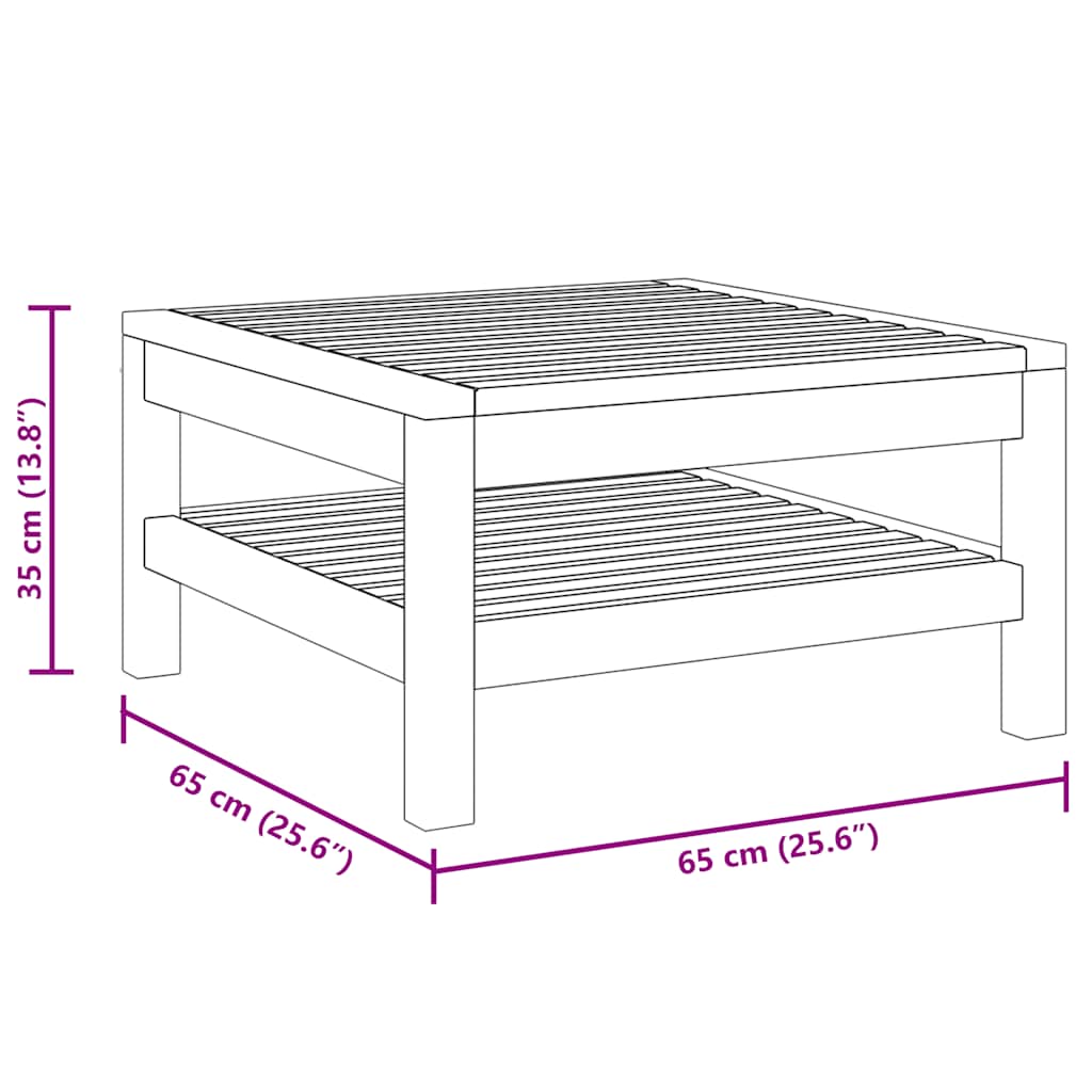 Mesa de centro 65x65x35 cm madeira de acácia maciça