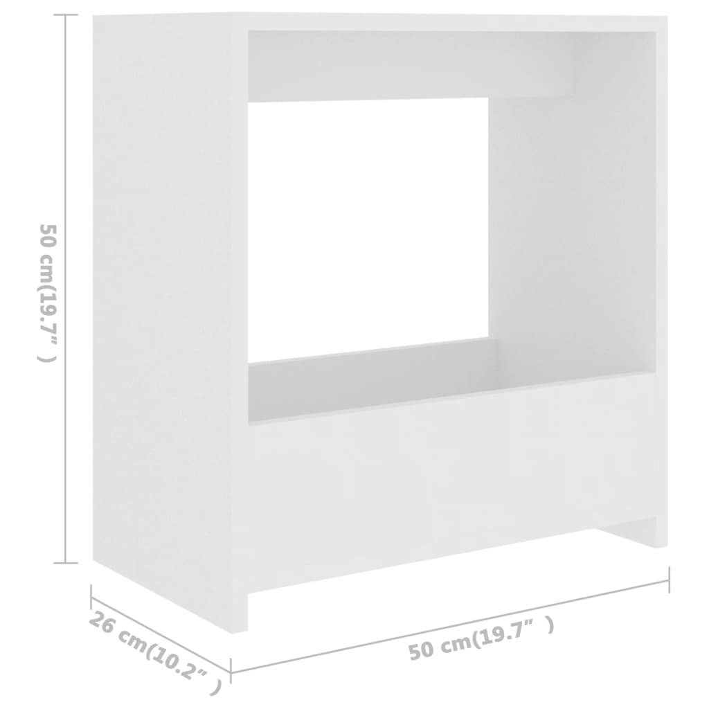 Mesa de apoio 50x26x50 cm derivados de madeira branco
