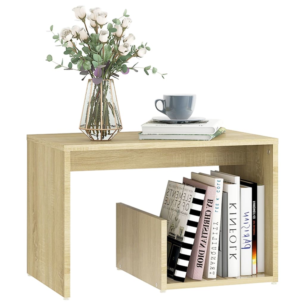 Mesa de apoio derivados de madeira branco/carvalho sonoma