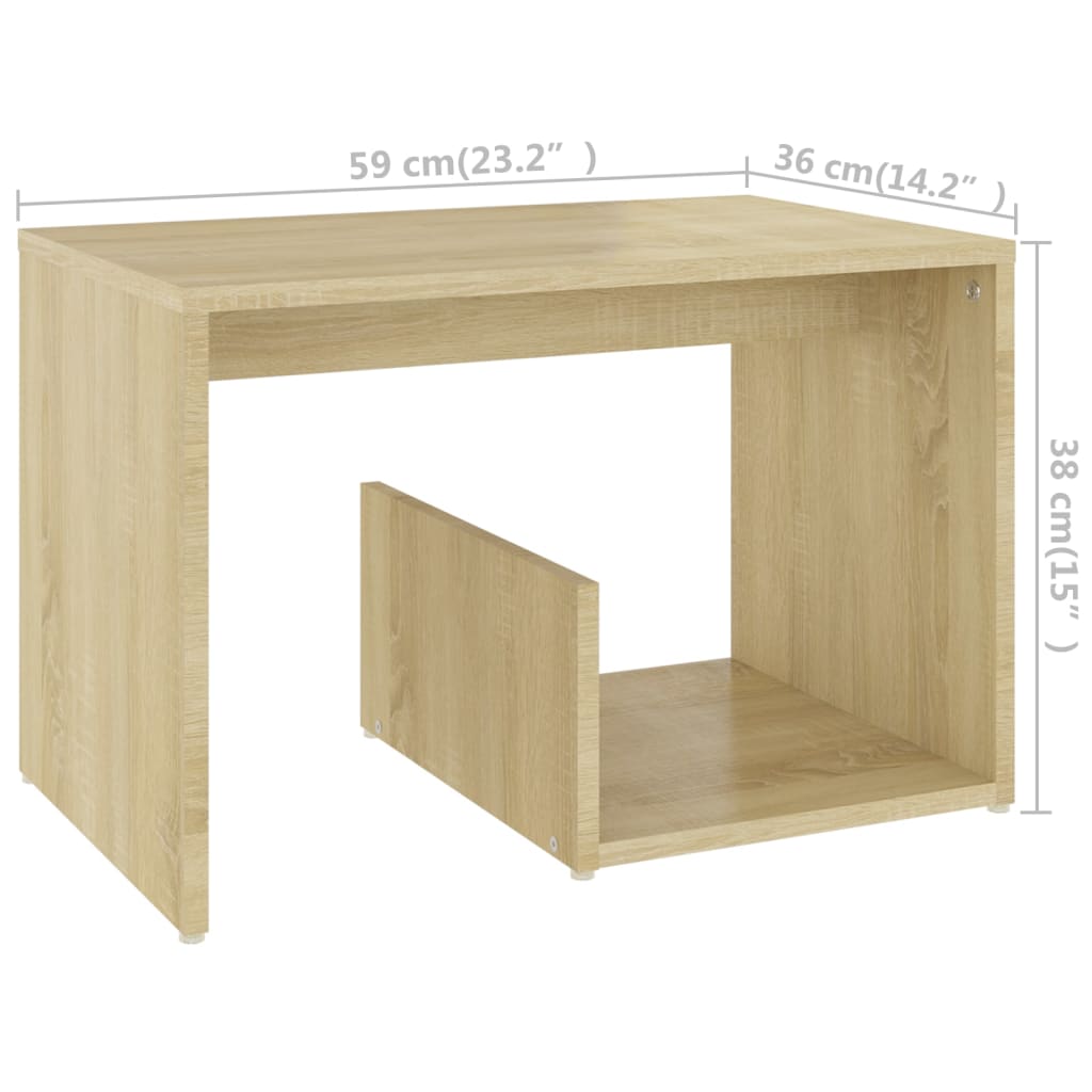 Mesa de apoio derivados de madeira branco/carvalho sonoma