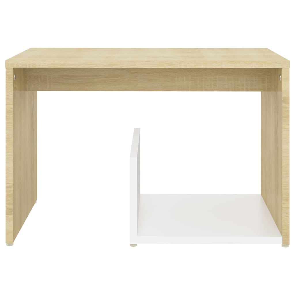 Mesa de apoio derivados de madeira branco/carvalho sonoma
