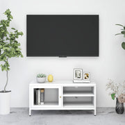 Móvel de TV 90x30x44 cm vidro e aço branco