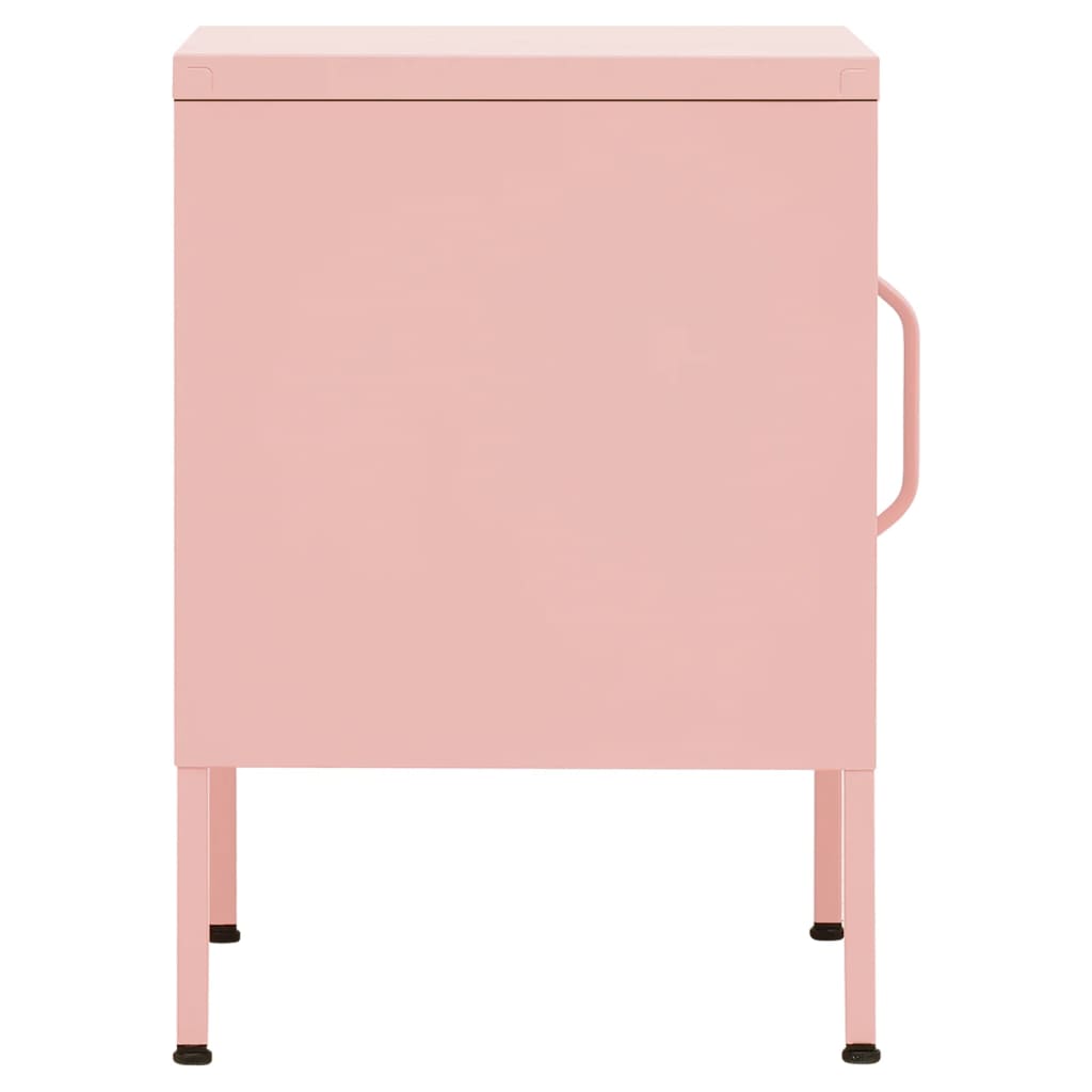 Mesa de cabeceira 35x35x51 cm aço rosa