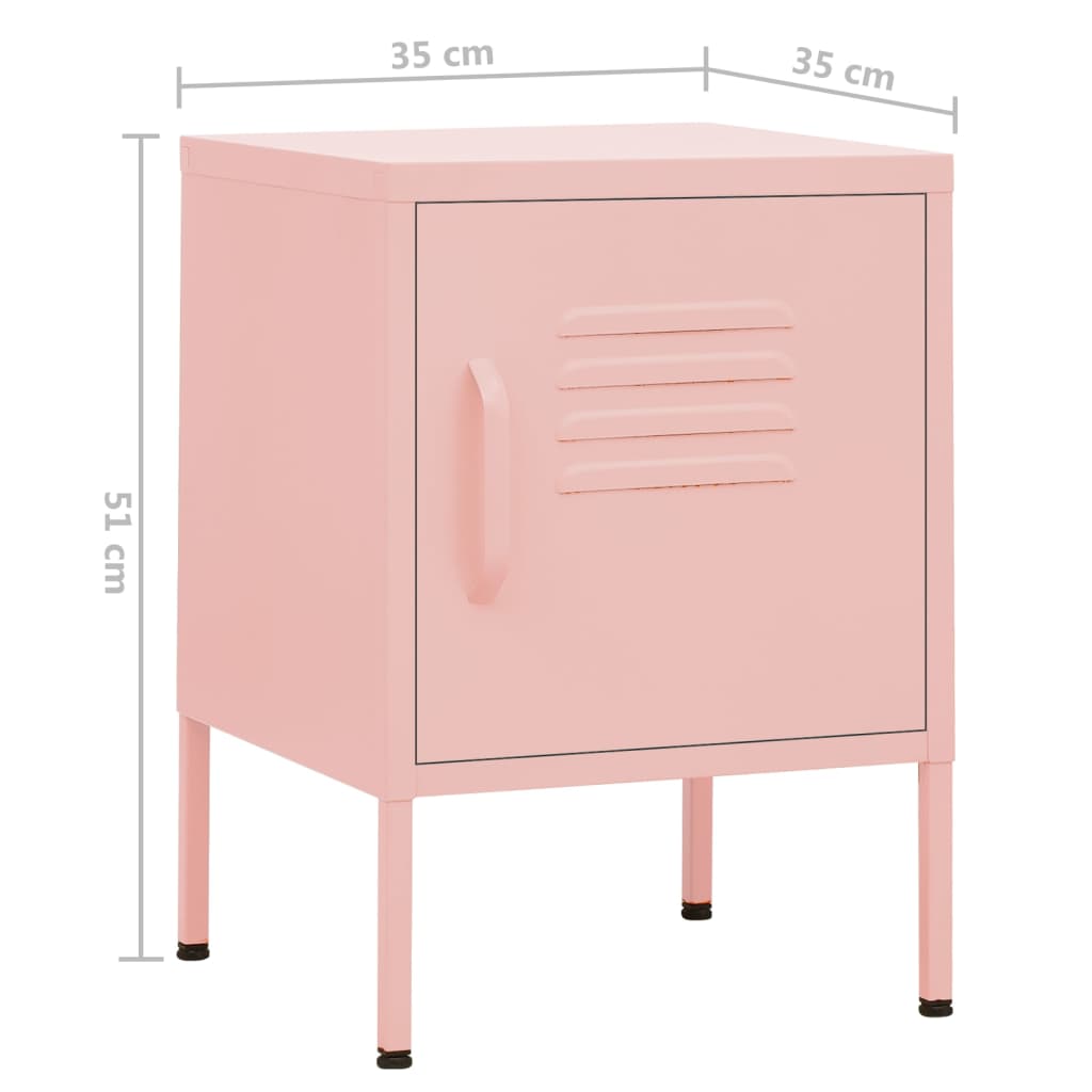 Mesa de cabeceira 35x35x51 cm aço rosa