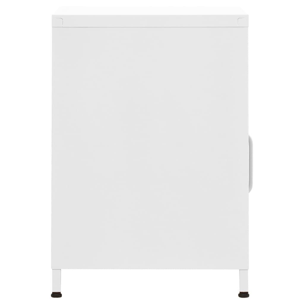 Mesa de cabeceira 35x35x51 cm aço branco