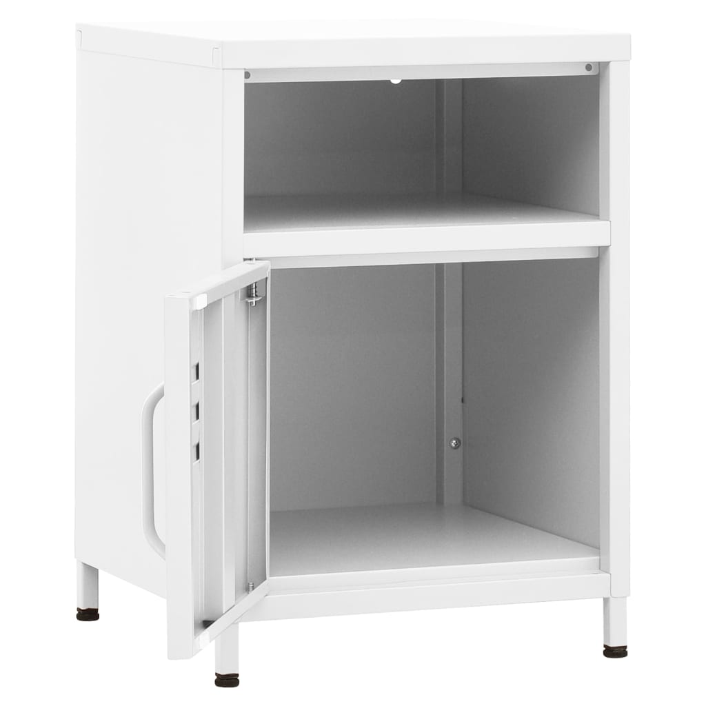 Mesa de cabeceira 35x35x51 cm aço branco
