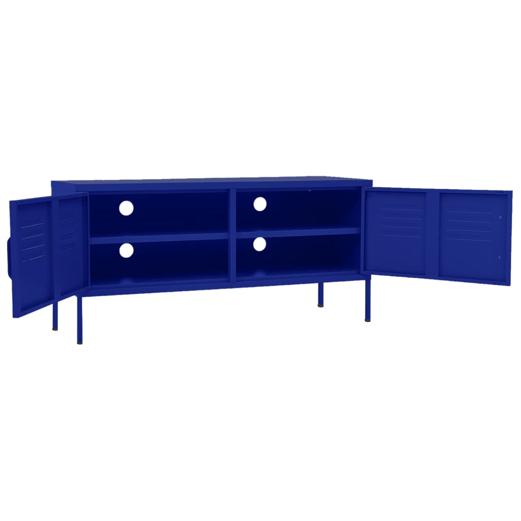 Móvel de TV aço 105x35x50 cm azul-marinho