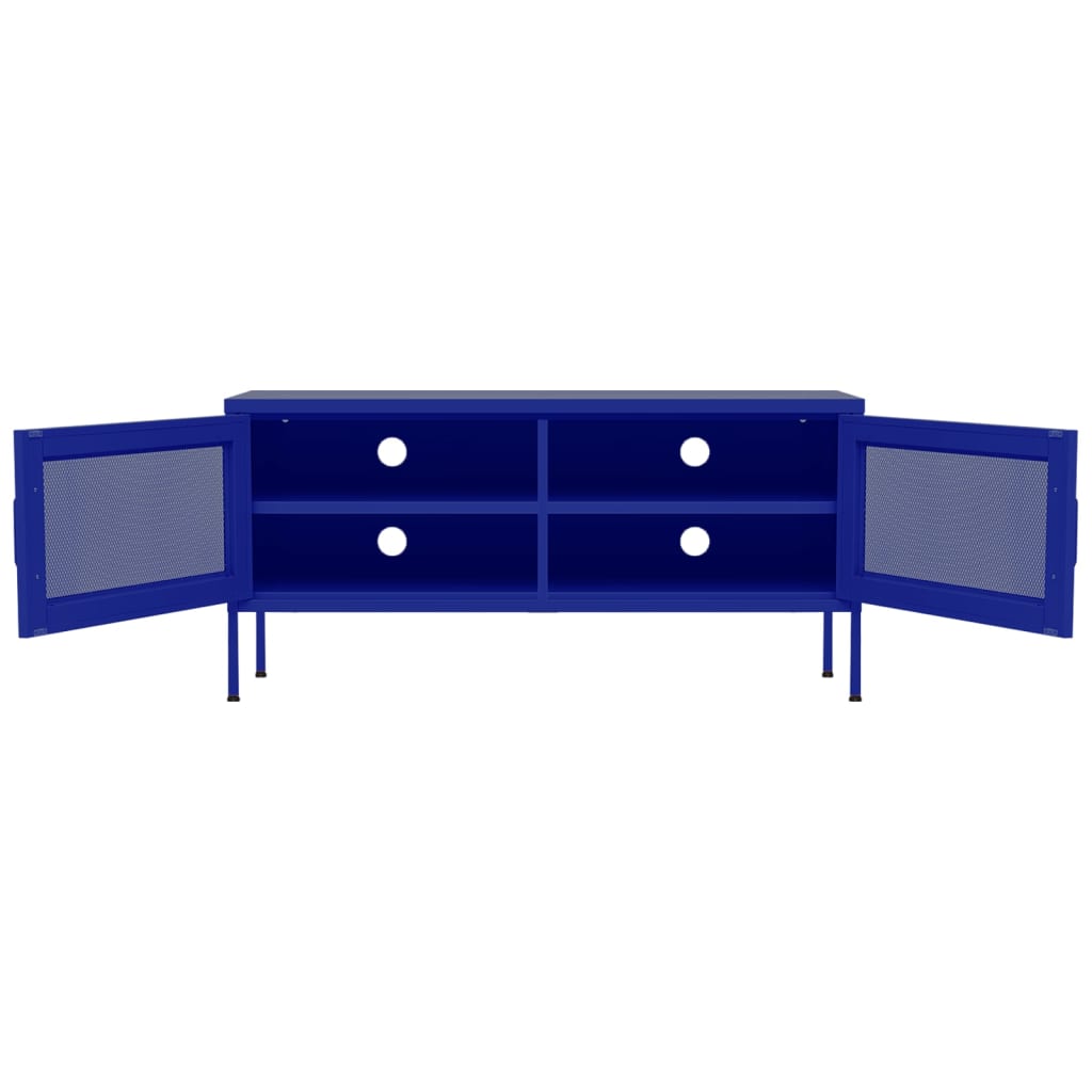 Móvel de TV aço 105x35x50 cm azul-marinho