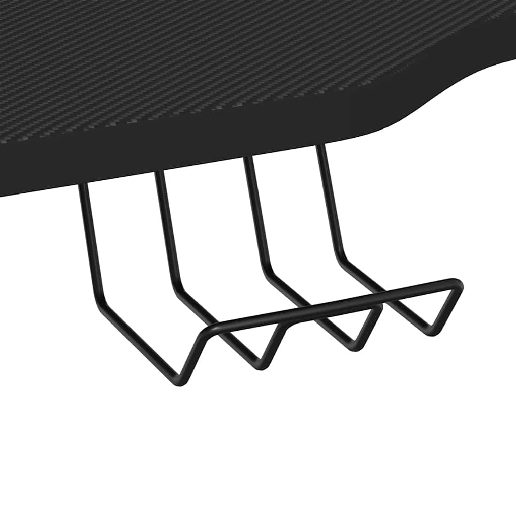 Secretária de gaming c/ pernas em forma de K 90x60x75 cm preto