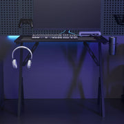 Secretária de gaming c/ pernas em forma de Y 90x60x75 cm preto