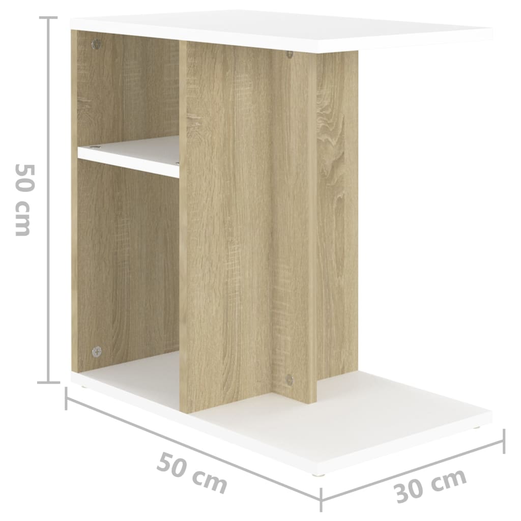 Mesa de apoio 50x30x50 cm contraplacado branco
