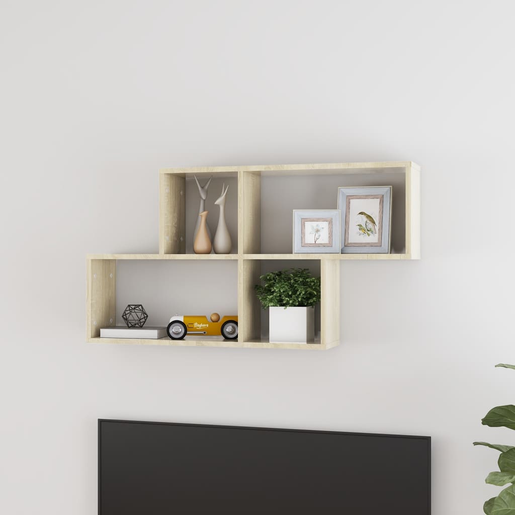 Prateleiras de parede 2 pcs 75x18x20 cm deriv. madeira branco