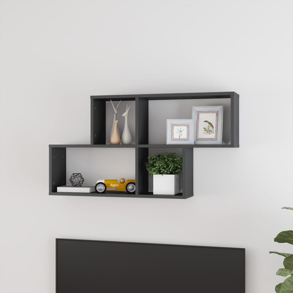 Prateleiras de parede 2 pcs 75x18x20 cm deriv. madeira branco
