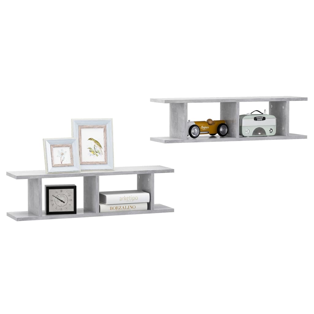 Prateleiras de parede 2 pcs 75x18x20 cm deriv. madeira branco