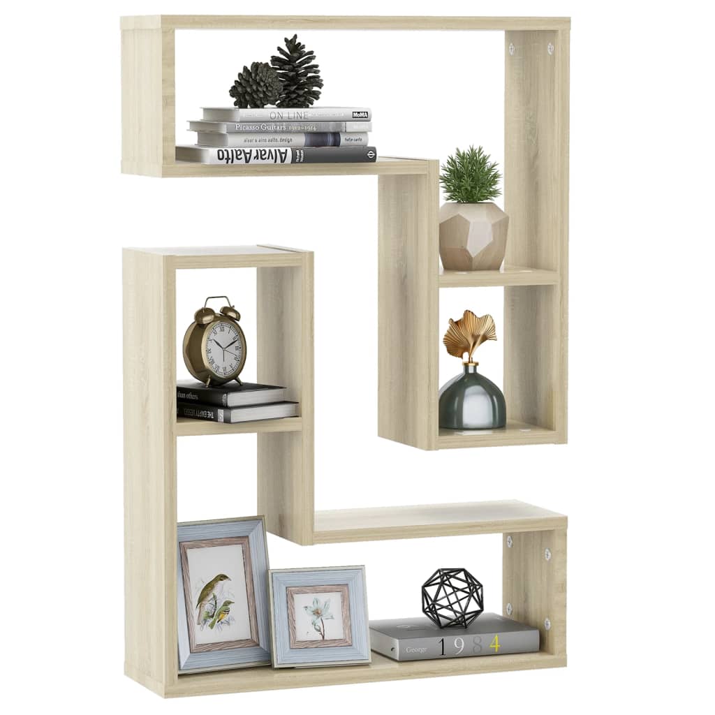 Prateleiras de parede 2 pcs 75x18x20 cm deriv. madeira branco