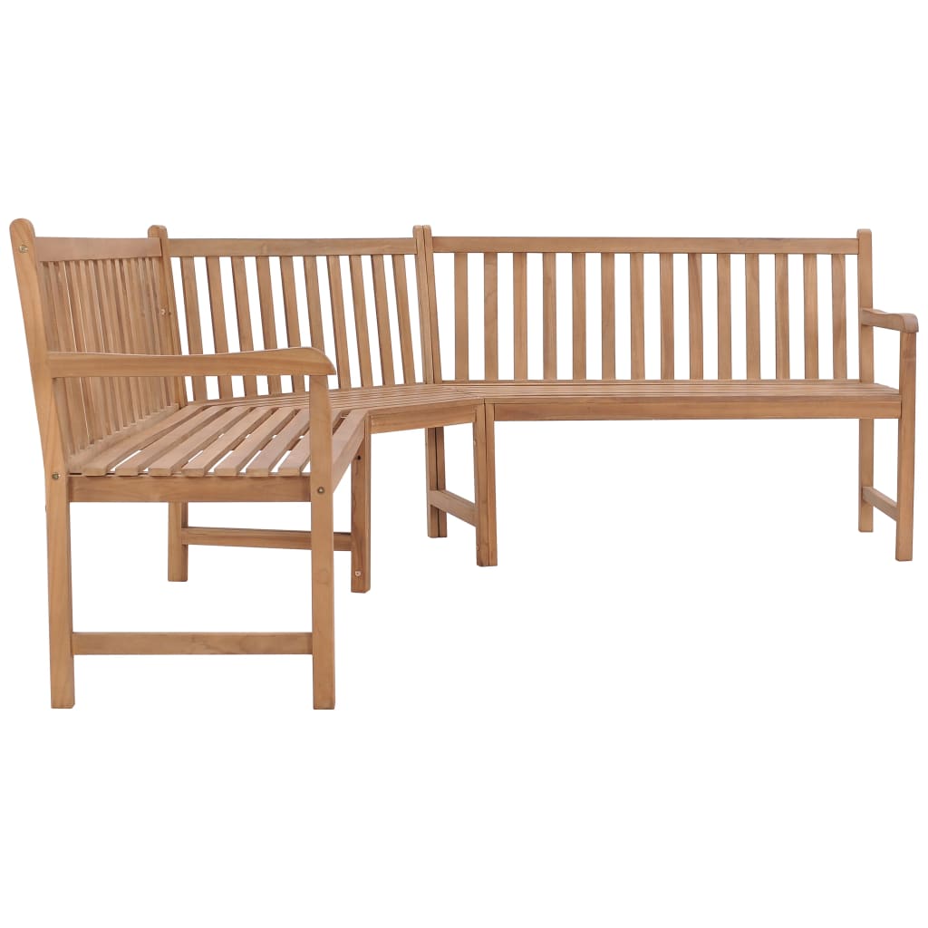 Banco de canto para jardim 185x185x90 cm madeira de teca maciça