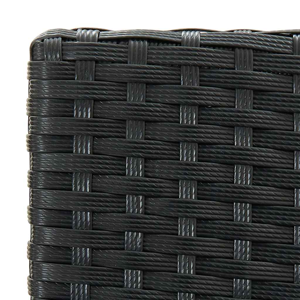 Bancos de bar com almofadões para jardim 4 pcs vime PE preto